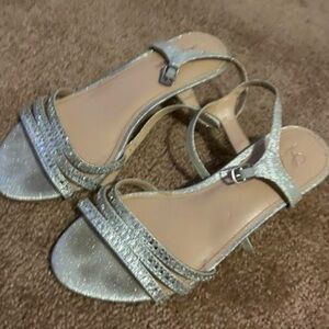 Elegant Silver Strappy Sandals